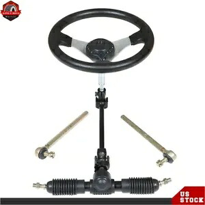 110cc ゴーカート用ステアリング ホイール アセンブリ スチール ギア ラック ピニオン セット Steering Wheel Assembly Steel Gear Rack Pinion Set For 110cc Go Kart 【並行輸入品】