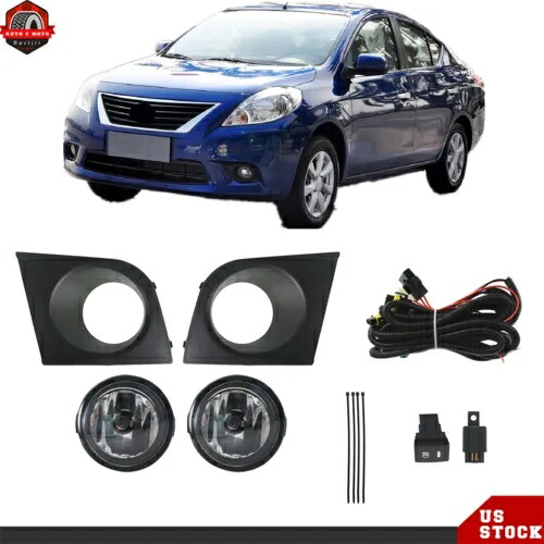 2007-2011 日産ヴァーサ ドライビングフォグランプバンパーランプ ベゼルスイッチキット付き For 2007-2011 Nissan Versa Driving Fog Lights Bumper Lamps w/Bezel Switch kits 【並行輸入品】