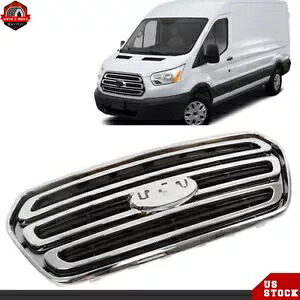 2015-2019 フォード トランジット バン 150 250 350 フロントアッパーグリル グリル クロームブラック用 For 2015-2019 Ford Transit Van 150 250 350 Front Upper Grille Grill Chrome Black 【並行輸入品】
