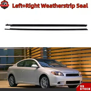 ドアガラス窓ウェザーストリップシール LH + RH 2005-2007 2008 2009 2010 サイオン TC Door Glass Window Weatherstrip Seals LH+RH For 2005-2007 2008 2009 2010 Scion TC 【並行輸入品】