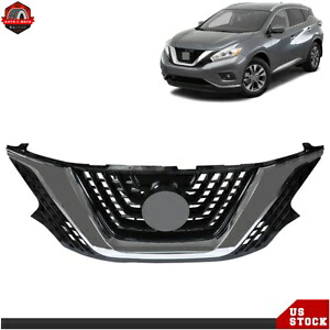 2015 2016-2018 日産ムラーノフロントバンパーアッパーグリルブラックメッシュグリルに適合 Fit For 2015 2016-2018 Nissan Murano Front Bumper Upper Grille Black Mesh Grill 【並行輸入品】