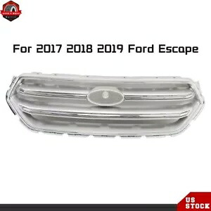 2017 2018 2019 フォードエスケープフロントフードアッパーグリルグリルクローム/シルバーグレー For 2017 2018 2019 Ford Escape Front Hood Upper Grille Grill Chrome/Silver-gray 【並行輸入品】