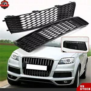 2013-2014-2015 アウディ Q7 S ラインペアのフォグランプランプブラックグリルカバー For 2013-2014-2015 AUDI Q7 S Line Pair of Fog Lights Lamps Black Grille Cover 【並行輸入品】