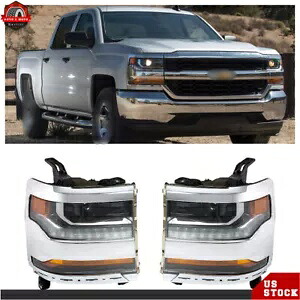 右&左側ヘッドライトヘッドランプ 2016 2017 18 シボレーシルバラード 1500 HID Right&Left Side Headlights Headlamps For 2016 2017 18 Chevy Silverado 1500 HID 【並行輸入品】