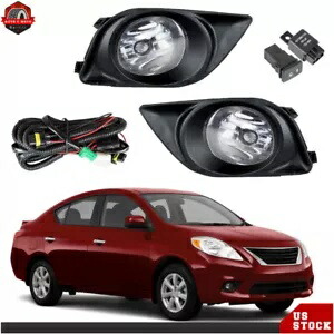 2012-2014 日産ヴァーサクリアレンズフォグランプバンパーランプ + 配線 + スイッチキット For 2012-2014 Nissan Versa Clear Lens Fog Lights Bumper Lamps+Wiring+Switch Kit 【並行輸入品】