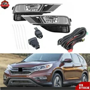 2015-2016 ホンダ CRV フロントフォグライトドライビングランプ 配線 + スイッチキット付き For 2015-2016 Honda CRV Front Fog Lights Driving Lamps w/Wiring+Switch Kits 【並行輸入品】