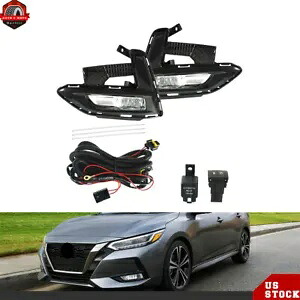 2020 2021 日産セントラ用 フロントバンパーフォグランプランプキット スイッチ付き For 2020 2021 Nissan Sentra Pair of Front Bumper Fog Lights Lamps Kits w/Switch 【並行輸入品】