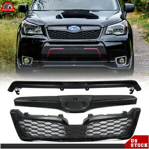 フロントバンパーアッパーグリルブラックグリル 2014/2015/2016-2018 スバルフォレスター用 Front Bumper Upper Grille Black Grill For 2014/2015/2016-2018 Subaru Forester 【並行輸入品】