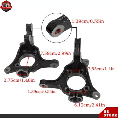 ペア 2009-2014 スバル フォレスター ステアリング スピンドル ナックル フロント 左 & 右 Pair For 2009-2014 Subaru Forester Steering Spindle Knuckles Front Left & Right 【並行輸入品】