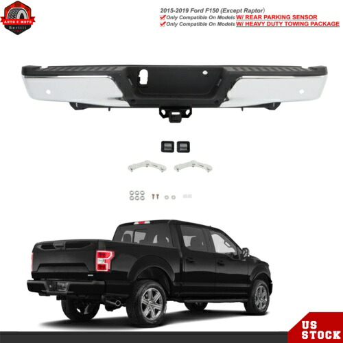 リアステップバンパーアセンブリ 2015-2019 フォード F150 ヘビーデューティ牽引&センサー穴付き Rear Step Bumper Assembly For 2015-2019 Ford F150 w/Heavy Duty Tow&Sensor Hole 【並行輸入品】