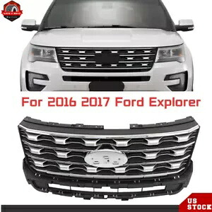2016 2017 フォード エクスプローラー フロント バンパー アッパー グリル グリル シルバー コーティング ブラック For 2016 2017 Ford Explorer Front Bumper Upper Grille Grill Silver Coated Black 【並行輸入品】