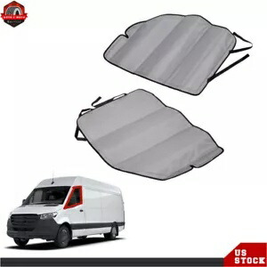 2019-2022 メルセデス・ベンツ スプリンター用断熱ブラックアウト フロント ドア ウィンドウ カバー Insulated Blackout Front Door Window Covers For 2019-2022 Mercedes-Benz Sprinter 【並行輸入品】