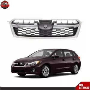フロントアッパーバンパーグリル 2012-2014 スバルインプレッサ ブラック W/クロームトリムに適合 Front Upper Bumper Grille Fit For 2012-2014 Subaru Impreza Black W/Chrome Trim 【並行輸入品】