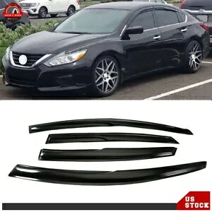 ウィンドウバイザー スモークサンレインベントガードシェード 2013-2018 日産アルティマ用 Window Visors Smoke Sun Rain Vent Guards Shade For 2013-2018 Nissan Altima 【並行輸入品】