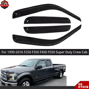 スモーク着色ウィンドウバイザーレインガード F250 F350 F450 F550 クルーキャブ 1999-2016 Smoke Tinted Window Visor Rain Guards For F250 F350 F450 F550 Crew Cab 1999-2016 【並行輸入品】