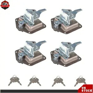 トレーラートラックパドルツールボックス用ステンレススチール製折りたたみTハンドルロックラッチ4個。 4× Stainless Steel Folding T Handle Lock Latch for Trailer Truck Paddle Tool Box 【並行輸入品】