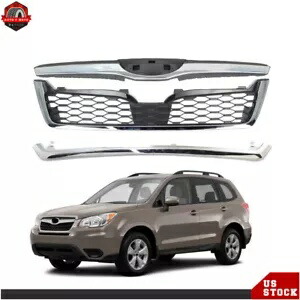 フロントアッパーバンパーグリル 2014 2015 2016-2018 スバル フォレスター クローム グリル Front Upper Bumper Grille For 2014 2015 2016-2018 Subaru Forester Chrome Grill 【並行輸入品】