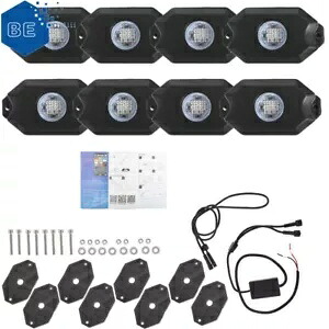 8x ポッド RGB LED ロックライト オフロード ワイヤレス Bluetooth APP 音楽コントローラー 8x Pods RGB LED Rock Light Offroad Wireless Bluetooth APP Music Controller 【並行輸入品】 35,750円