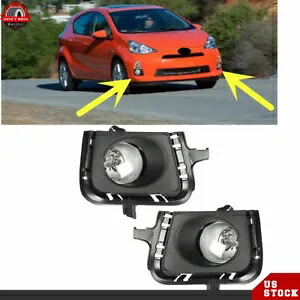 フォグランプ バンパーランプ ペア ベゼル+スイッチキット付き 2012-2014 トヨタ プリウス C Pair of Fog Lights Bumper Lamps w/Bezel+Switch kits For 2012-2014 Toyota Prius C 【並行輸入品】