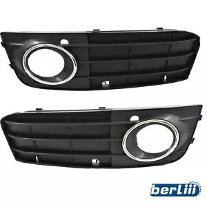 フロントフォグランプランプブラックグリルカバーのペア 2009/2010/2011 アウディ A4 Pair of Front Fog Lights Lamps Black Grille Cover For 2009/2010/2011 Audi A4 【並行輸入品】