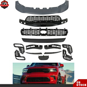 2021-2023 ダッジデュランゴ上部下部グリルグリル + スキッドプレート + フォグライトフレーム For 2021-2023 Dodge Durango Upper Lower Grill Grille+Skid Plate+Fog Light Frame 【並行輸入品】