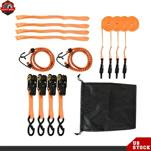 オレンジ スチール 15 フィート ラチェット タイダウン ストラップ 4 本 2200 ポンド ブレイク ロック S フック付き Orange Steel 15 FT Ratchet Tie Down Straps 4 Pcs 2200 LB w/Break Lock S Hooks 【並行輸入品】