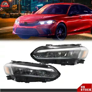 2022 2023 ホンダ シビック セダン EX LX ヘッドライトヘッドランプ LED 左側 & 右側 For 2022 2023 Honda Civic SEDAN EX LX Headlights Headlamp LED Left&Right Side 【並行輸入品】