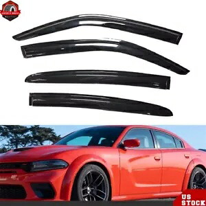 ダッジチャージャー 2011-2019 2020 ウィンドウバイザーレインガードディフレクターサンシェード For Dodge Charger 2011-2019 2020 Window Visors Rain Guards Deflector Sun Shade 【並行輸入品】