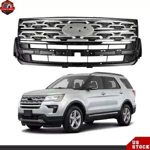 2018/2019 フォード エクスプローラー フロント & アッパーバンパー グリル ABS プラスチック ブラック クローム For 2018/2019 Ford Explorer Front & Upper Bumper Grille ABS Plastic Black Chrome 【並行輸入品】