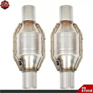 2 個 2.25 インチ入口/出口ユニバーサル触媒コンバーターセット標準高流量 2Pcs 2.25\
