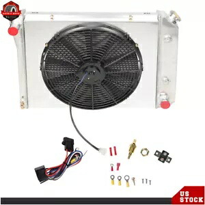 3 列冷却ラジエーター + シュラウド ファン キット アルミニウム シボレー カミノ ビュイック ポンティアック用 3-Row Cooling Radiator + Shroud Fan Kit Aluminum For Chevy Camino Buick Pontiac 【並行輸入品】
