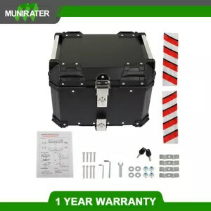 45L ブラック オートバイ トップケース テールボックス 防水 荷物 スクーター トランク ストレージ 45L Black Motorcycle Top Case Tail Box Waterproof Luggage Scooter Trunk Storage 【並行輸入品】