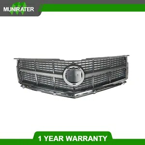 アッパー グリル バンパー アセンブリ セット 2010-12 キャデラック SRX ブラック クローム ハニカム Upper Grille Bumper Assembly Set For 2010-12 Cadillac SRX Black Chrome Honeycomb 【並行輸入品】