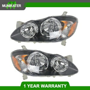 LH + RH サイドヘッドライト交換用ハロゲンクリアフィット 2003-2008 トヨタカローラ LH+RH Side Headlight Replacement Halogen Clear Fit For 2003-2008 Toyota Corolla 【並行輸入品】