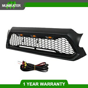 フロントグリルバンパーアッパーグリル W/LED マットブラック 2012-2015 トヨタ タコマ用 Front Grille Bumper Upper Grill W/ LED Matte Black For 2012-2015 Toyota Tacoma 【並行輸入品】