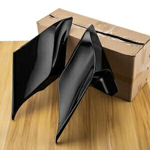 ストレッチ拡張サイドカバーパネル ABS ブラック ハーレーストリートロードグライド 14-24 用 Stretched Extended Side Cover Panel ABS Black for Harley Street Road Glide 14-24 【並行輸入品】