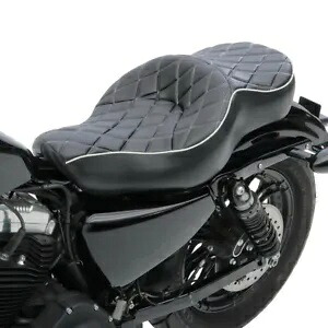 ハーレー スポーツスター アイアン 883 1200 2004-2018 運転席助手席サドルシート ツーアップ用 For Harley Sportster Iron 883 1200 2004-2018 Driver Passenger Saddle Seat Two-Up 【並行輸入品】