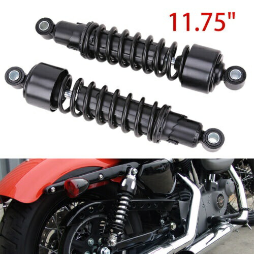 ブラック リアショック 11.75インチ ハーレースポーツスター XL 883 1200 スーパーグライド FXRT XLH用 Black Rear Shocks 11.75\