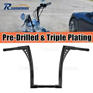 グロスブラック 14 インチ エイプハンガーバー ハンドルバー ハーレーダイナ ロードグライドキング 98-13用 Gloss Black 14'' Ape Hanger Bar Handlebar For Harley Dyna Road Glide King 98-13 【並行輸入品】