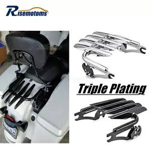ブラッククローム 2アップ シーシーバー ステルス 荷物マウントラック ハーレーツーリング 09-22用 Black Chrome 2-Up Sissy Bar Stealth Luggage Mount Rack For Harley Touring 09-22 【並行輸入品】
