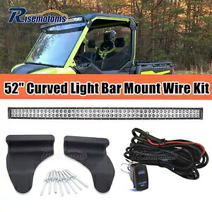 ルーフ 52 インチ カーブ LED ライトバー マウント ブラケット Can-Am ディフェンダー用 プロフィット ケージ付き Roof 52\