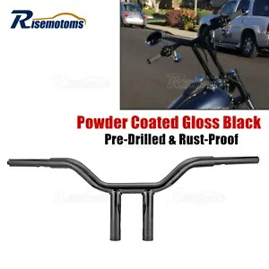 ブラック 10 インチ ビーチバー T バー ハンドルバー ハーレー ダイナ ソフテイル スポーツスター XL 96-24用 Black 10'' Beach Bar T-Bar Handlebars For Harley Dyna Softail Sportster XL 96-24 【並行輸入品】