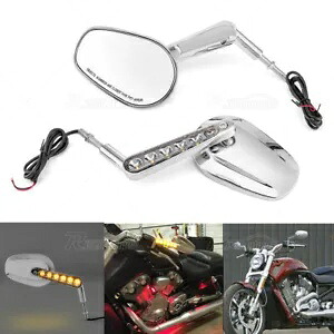 バックミラー & LED フロントウインカーハーレーダビッドソン VROD VRSCF に適合 Rear View Mirrors & LED Front Turn Signals Fit For Harley Davidson VROD VRSCF 【並行輸入品】