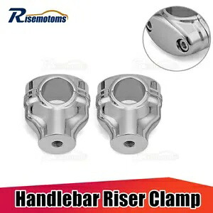 クローム 2インチ ラウンドライザー 1.25インチ ハンドルバークランプ ハーレーダイナ FXDF FXDB FXDLS用 Chrome 2'' Round Risers 1.25'' Handlebar Clamps For Harley Dyna FXDF FXDB FXDLS 【並行輸入品】