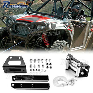 ポラリス RZR 570/800 UTV ウインチ取付プレートウインチローラーフェアリードフック用 For Polaris RZR 570/800 UTV Winch Mounting Plate Winch Roller Fairlead Hook 【並行輸入品】