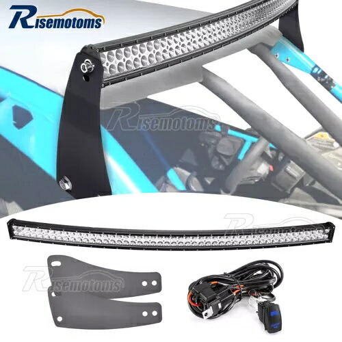 50 インチ湾曲 LED ライトバー + 上部ルーフブラケット + 17+ Can-Am Maverick X3 MAX 用ワイヤー 50\
