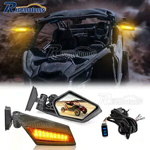 17-24 Can-Am マーベリック X3 アップグレードサイド LED ミラー & ターンシグナルワイヤーキット用 For 17-24 Can-Am Maverick X3 Upgraded Side LED Mirrors & Turn Signal Wire Kit 【並行輸入品】