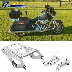 クローム 2-アップ ツアーパック パック マウント 荷物ラック + ドッキング ハーレー ツーリング 09-13用 Chrome 2-Up Tour-Pak Pack Mount Luggage Rack + Docking For Harley Touring 09-13 【並行輸入品】