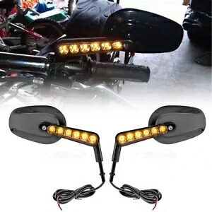 ハーレー V-Rod VRod マッスル VRSCF オートバイサイドミラー LED ウインカー付き For Harley V-Rod VRod Muscle VRSCF Motorcycle Side Mirrors With LED Turn Signals 【並行輸入品】