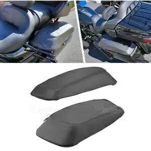 PU レザーサドルバッグスピーカー蓋カバーハーレーツーリングロードストリートグライド 14+ PU Leather Saddlebag Speaker Lid Covers For Harley Touring Road Street Glide 14+ 【並行輸入品】